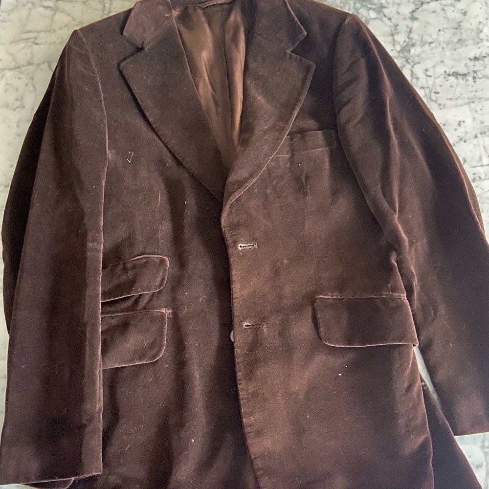 European Made Brown Velvet Blazer